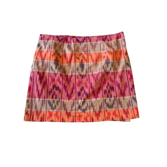 Lauren Ralph Lauren Wrap Skirt Women's 22W PLUS Geo Ikat Cotton Knee-Length NWT - Picture 8 of 16